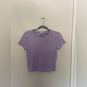 Garage Purple Backless Short Sleeve Top